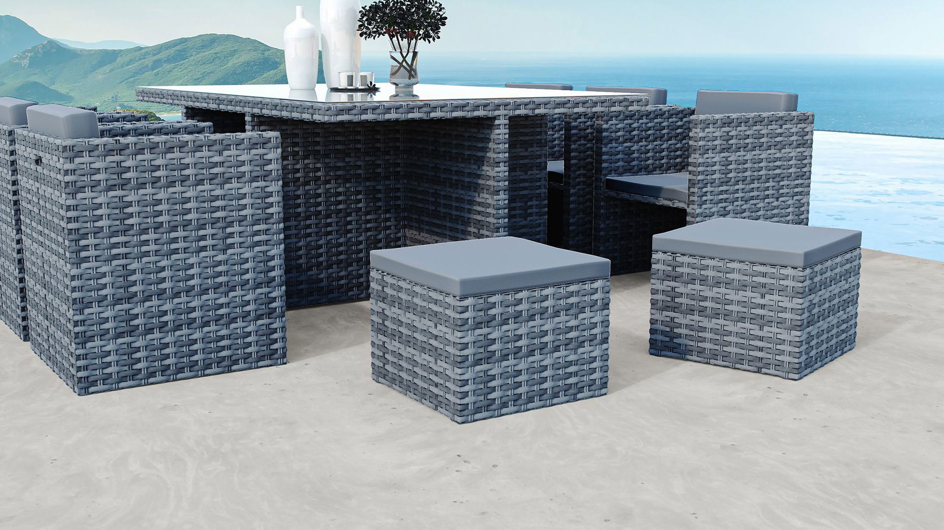 Zestaw 2 puf Brooklyn