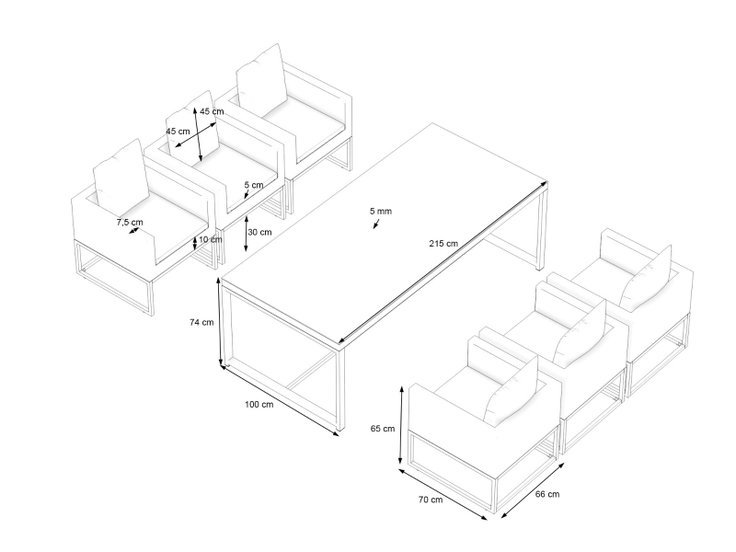 Wymiary produktu - Riva Dining L