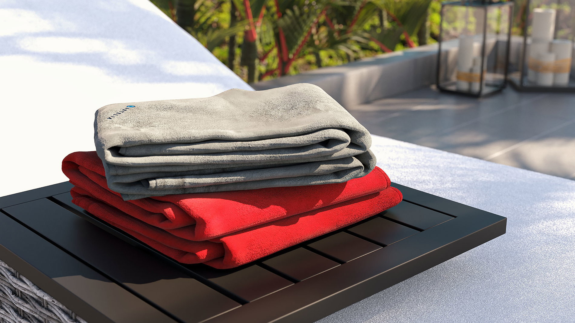 2 koce w zestawie - szary + bordowy