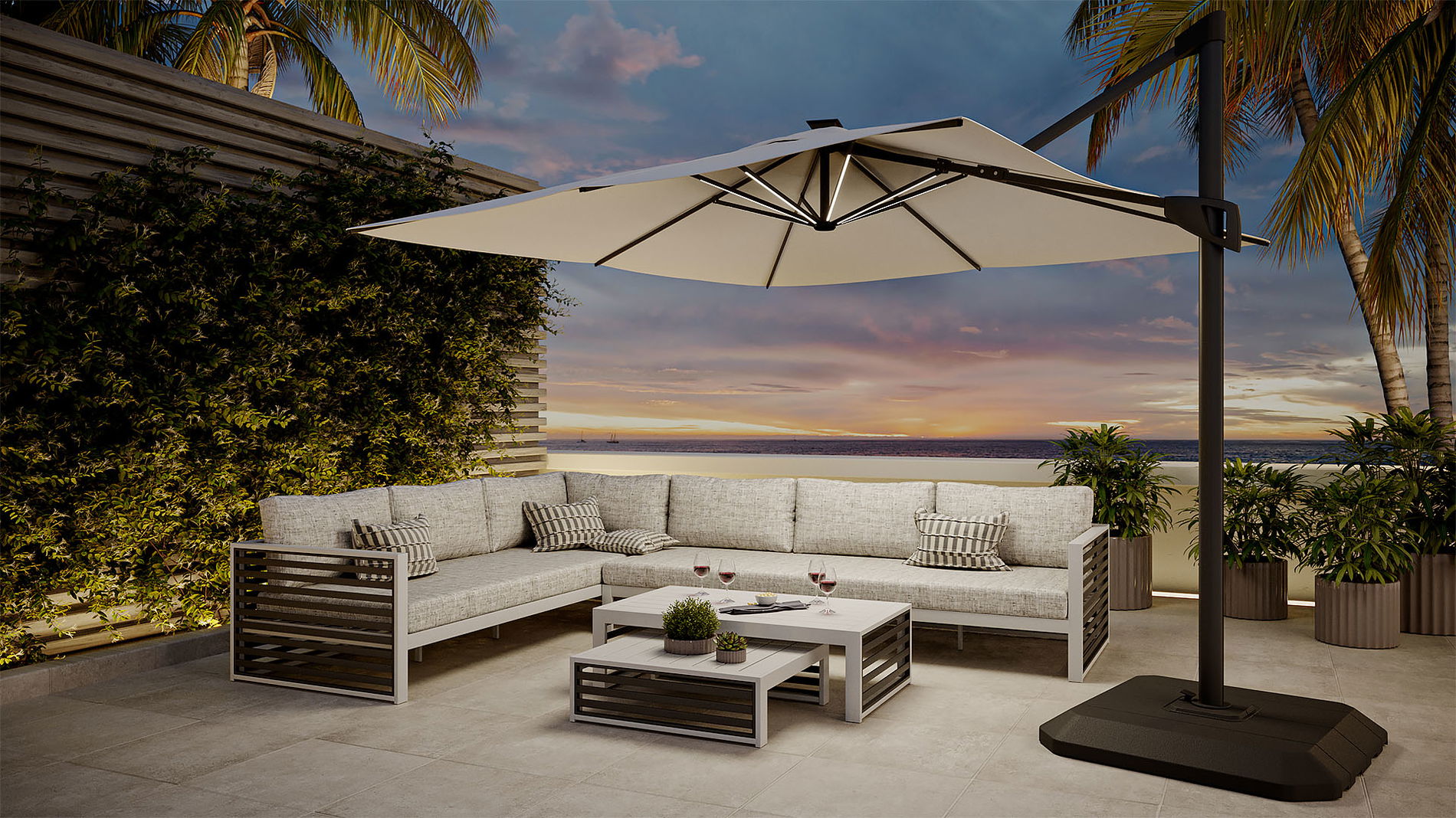 Louvre z oświetleniem LED