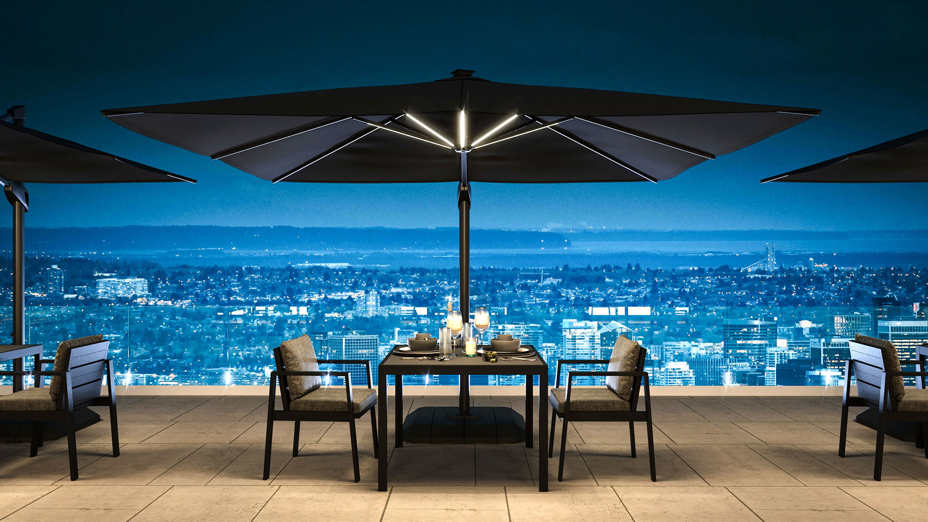 Louvre z oświetleniem LED