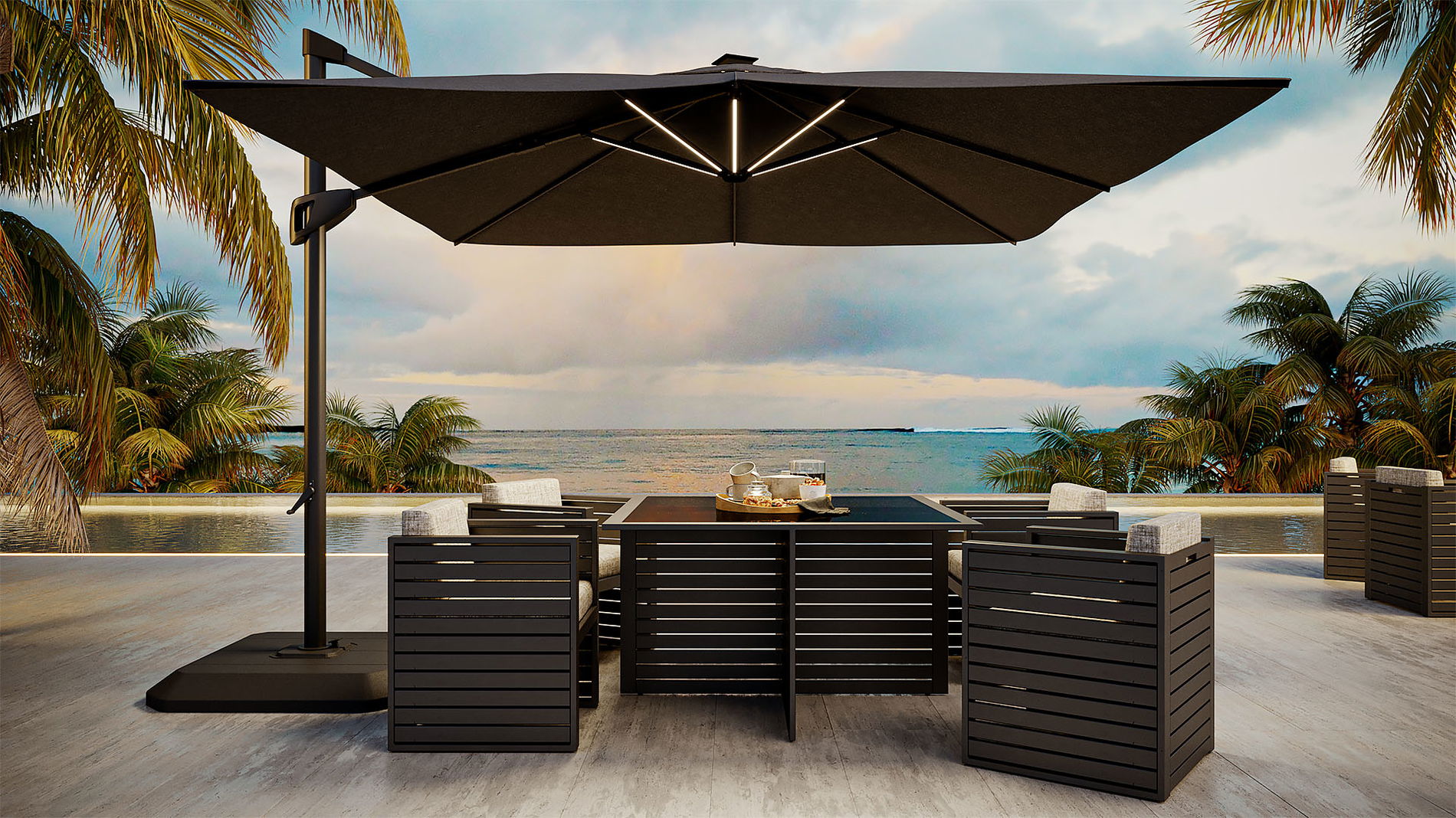 Louvre z oświetleniem LED