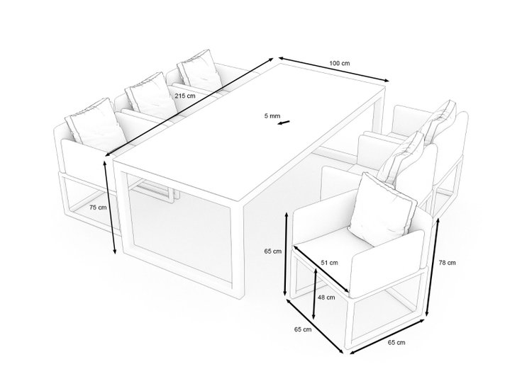 Wymiary produktu - Soyo Dining L
