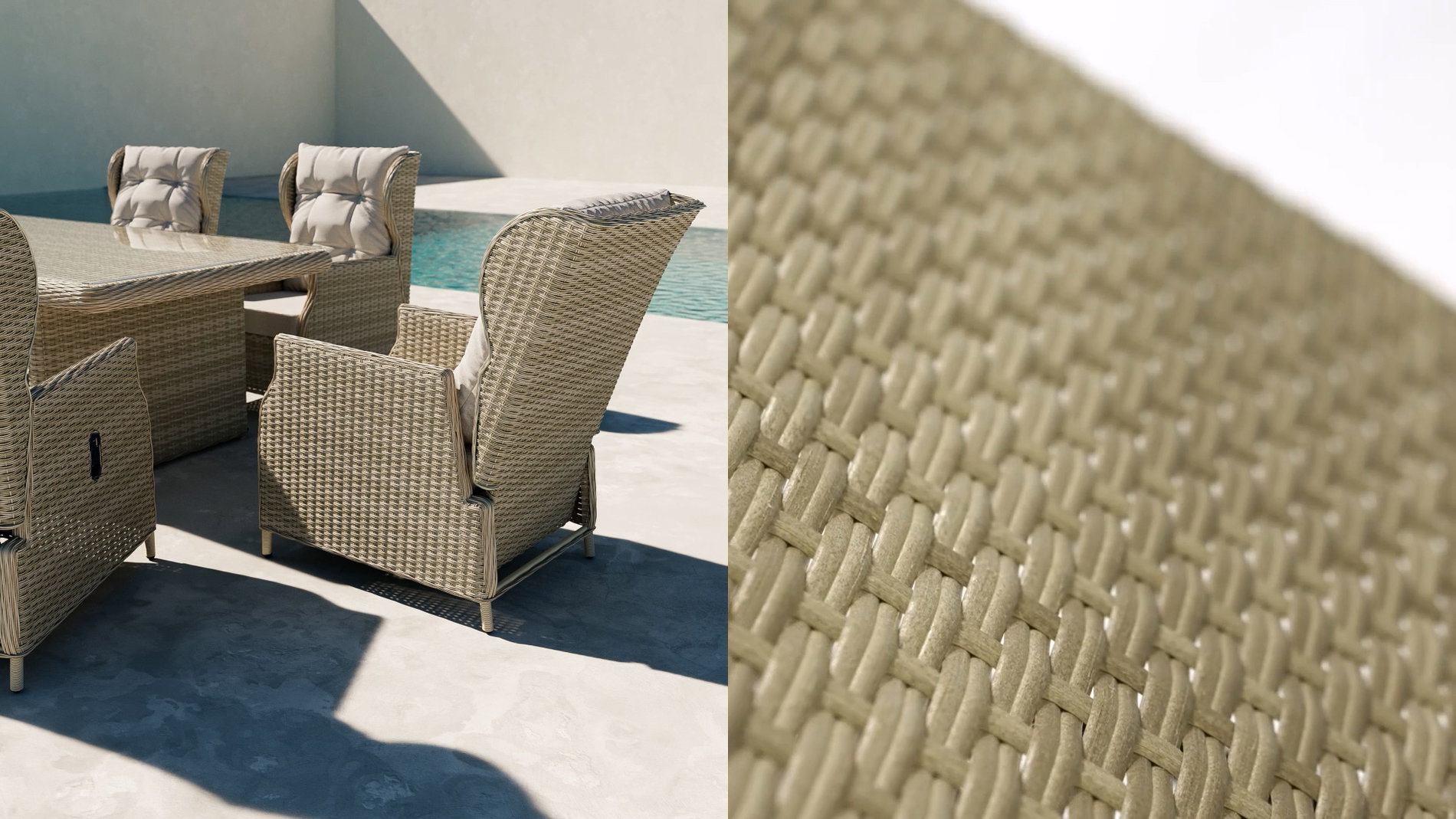 Technorattan Piaskowy Zbliżenie