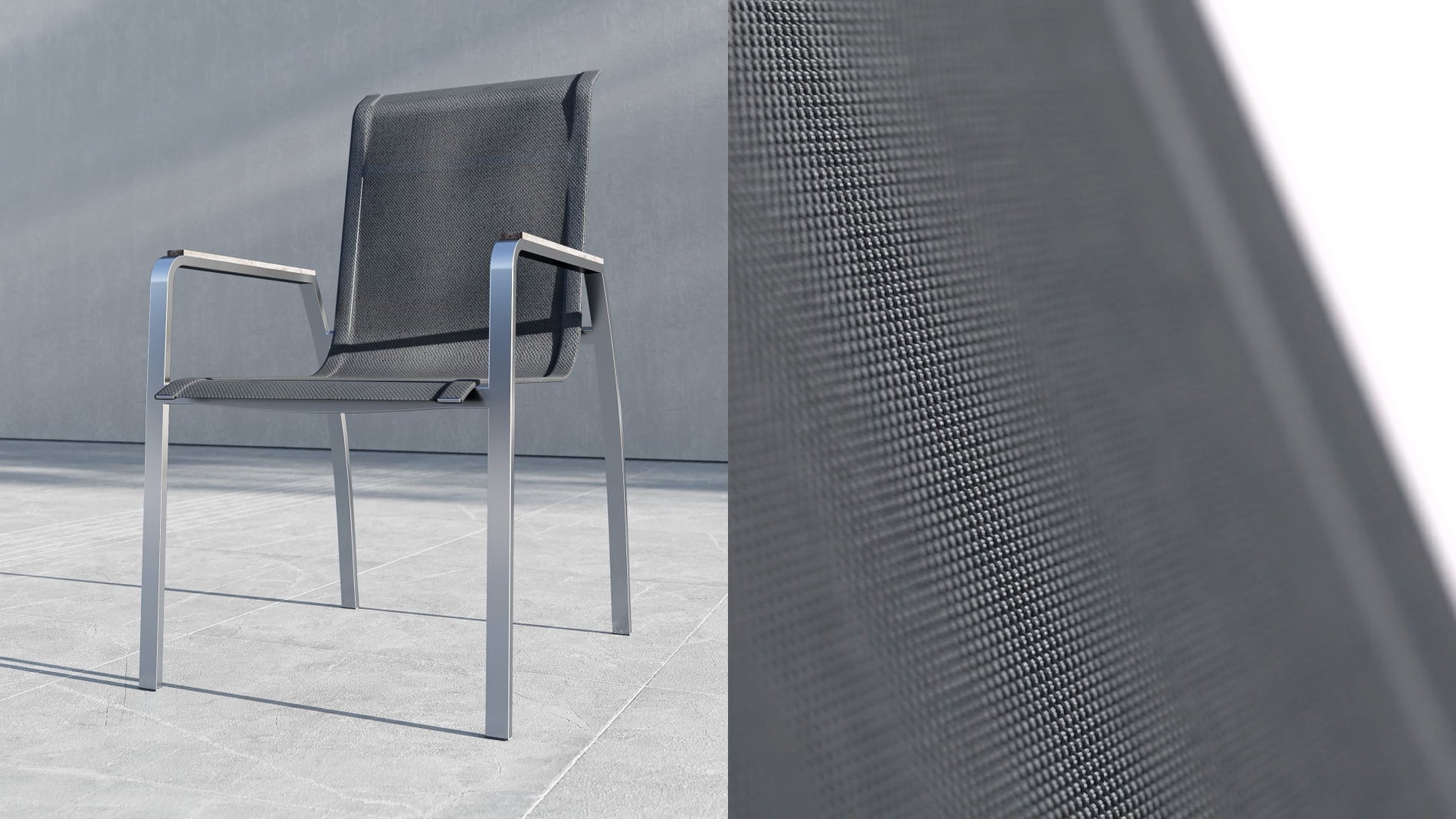 Textilene jasnoszary Zbliżenie