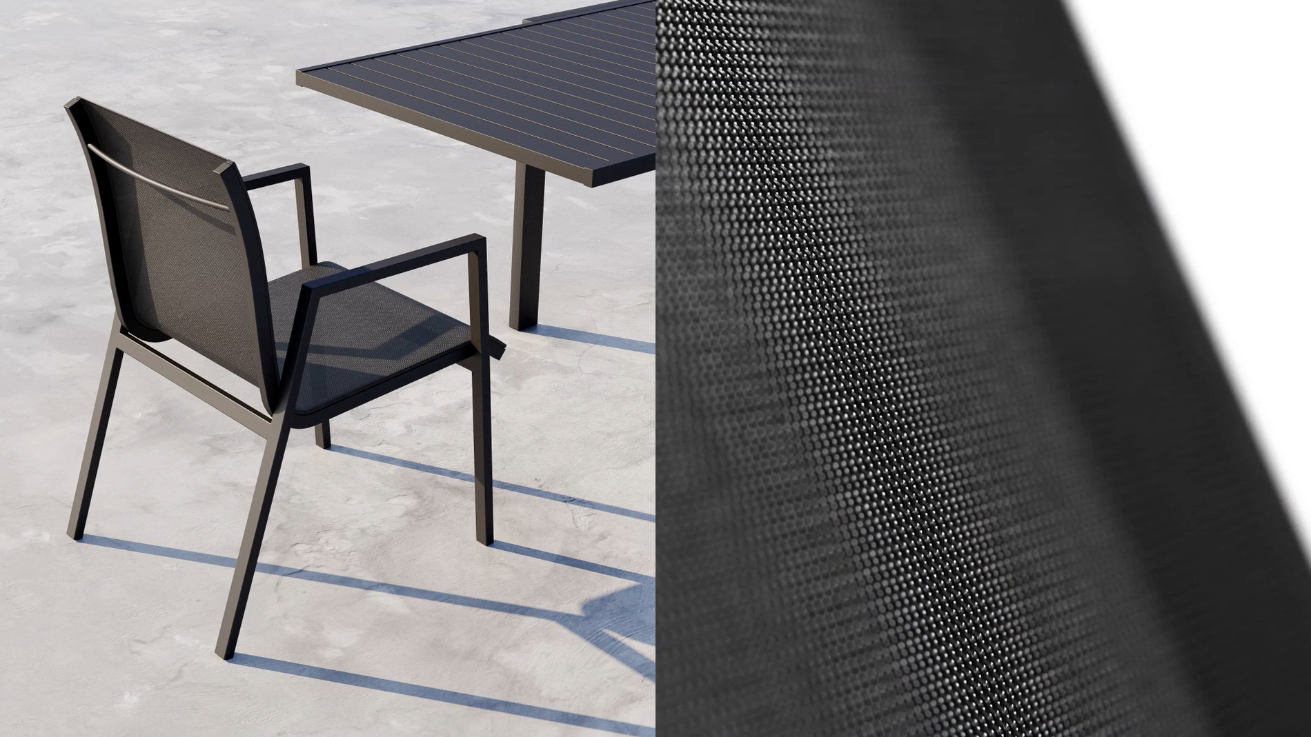 Textilene czarny Zbliżenie